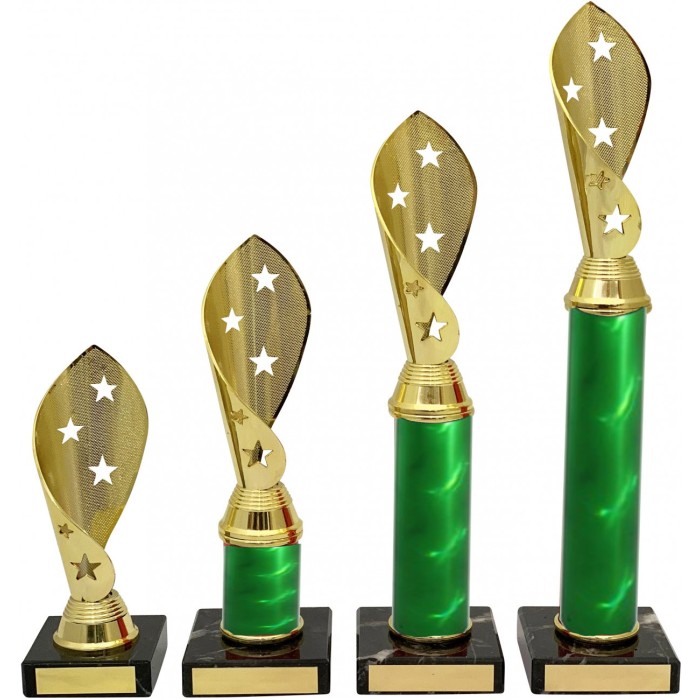 STAR TWIRL COLUMN TROPHY - GREEN